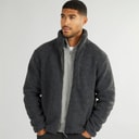 French Connection Herre Borg Fleece med Høj Hals Mørkegrå Mel