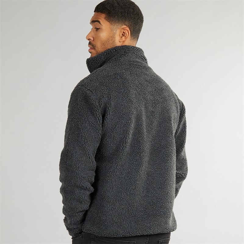 French Connection Herre Borg Fleece med Høj Hals Mørkegrå Mel - Billede 2