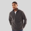 French Connection Herre 1/2 lynlås mikro fleece antracit melange