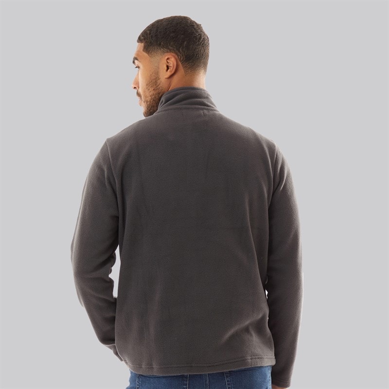French Connection Herre 1/2 lynlås mikro fleece antracit melange - Billede 2