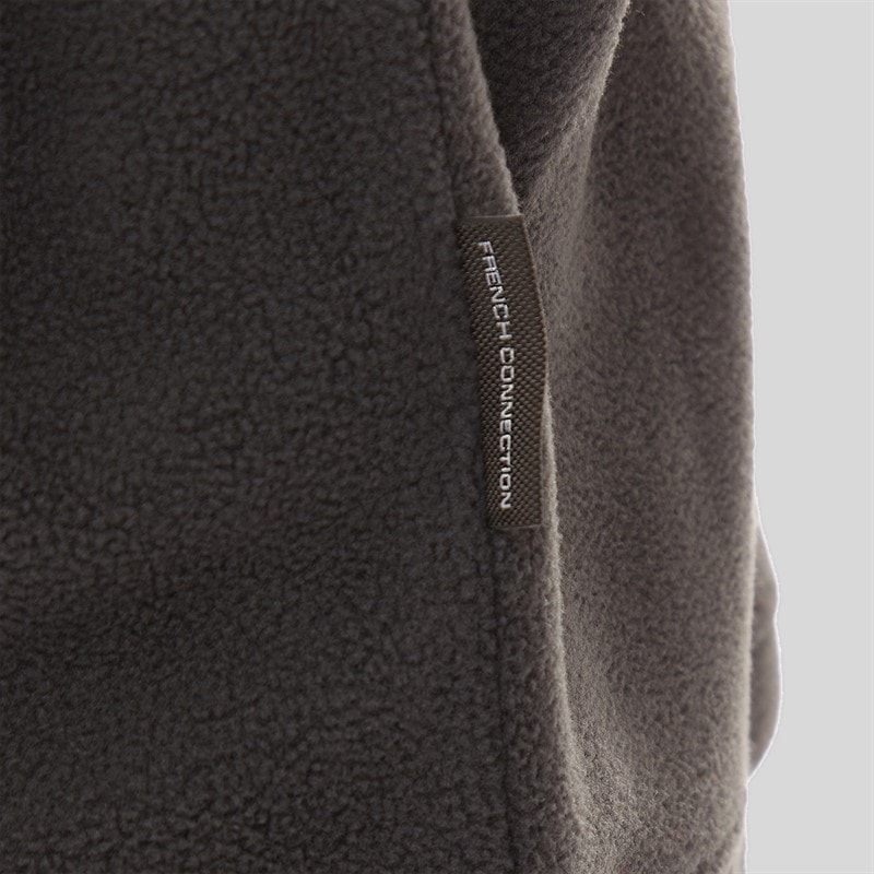French Connection Herre 1/2 lynlås mikro fleece antracit melange - Billede 3