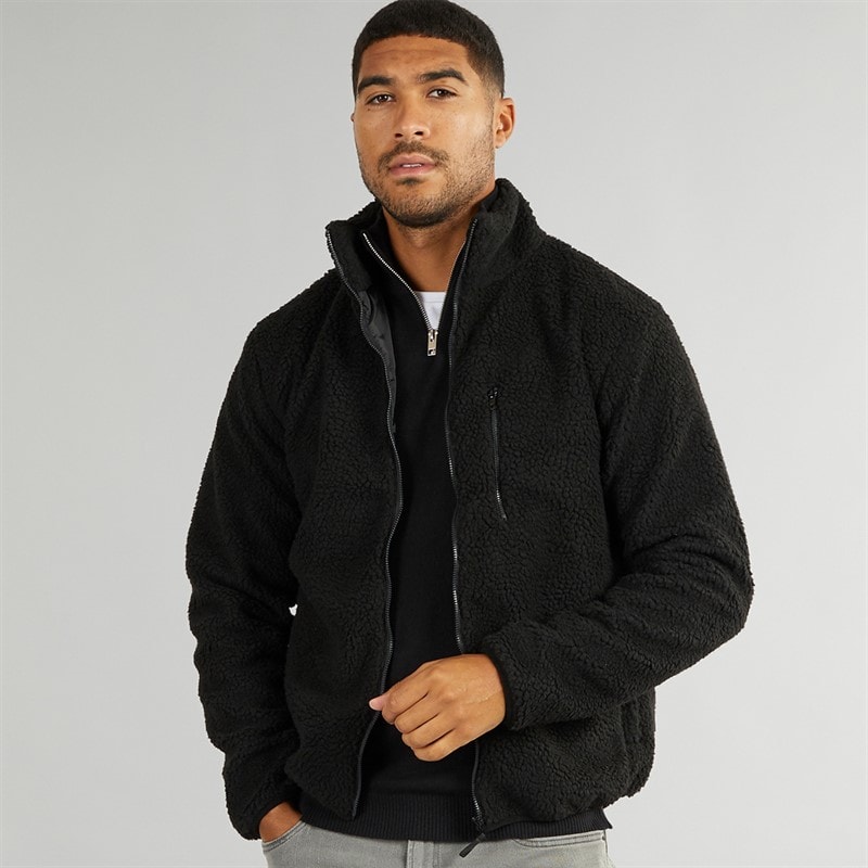 French Connection Herre Borg Fleece med Høj Hals Sort - Billede 1