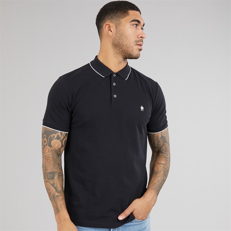 French Connection Herre Pique Polo Skjorte Marine/Hvid