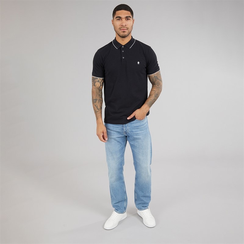 French Connection Herre Pique Polo Skjorte Marine/Hvid - Billede 4