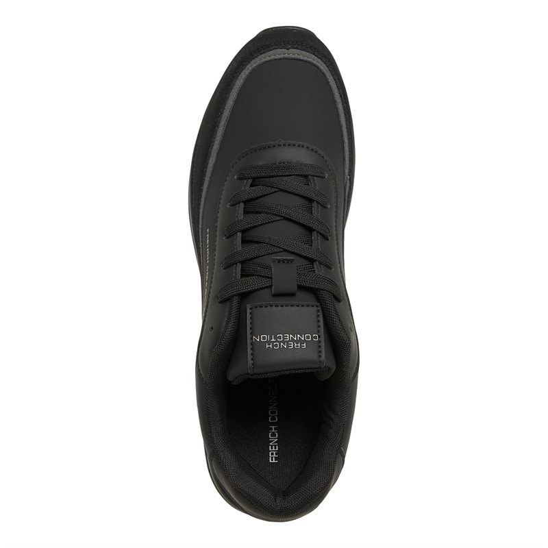 French Connection Herre PU/Suede Sneakers Sort - Billede 4