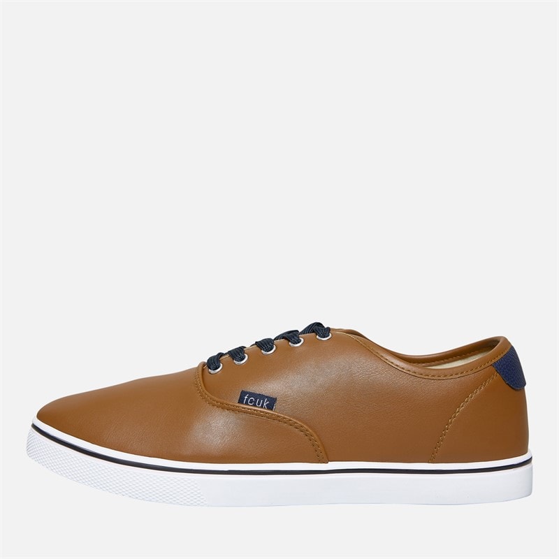 French Connection Herre Deck PU Lærredgummisko Brun