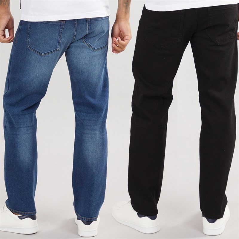 French Connection Herre To pak Straight Fit Jeans IND15 Mørkeblå/BLK01 Sort - Billede 2