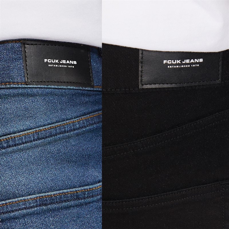 French Connection Herre To pak Straight Fit Jeans IND15 Mørkeblå/BLK01 Sort - Billede 3