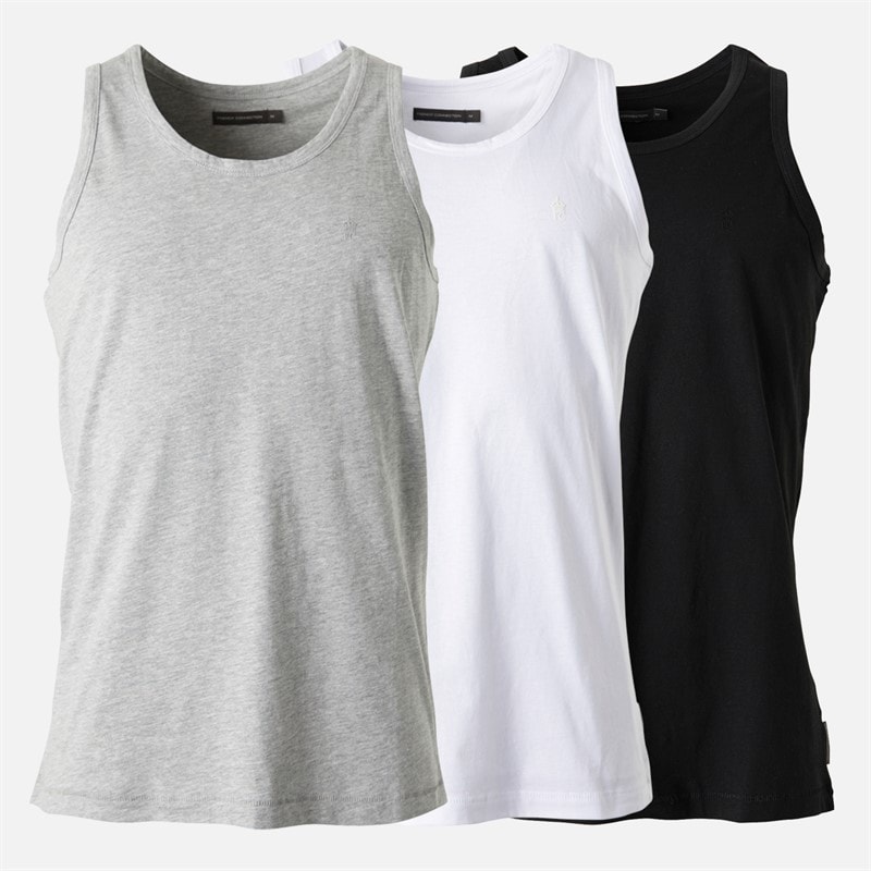 French Connection Herre 3-pak Veste Multi 4 - Sort/Hvid/Lysegrå Melange - Billede 1