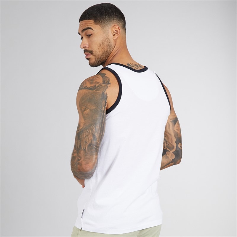French Connection Herre Ringer Vest Hvid/Marine - Billede 2