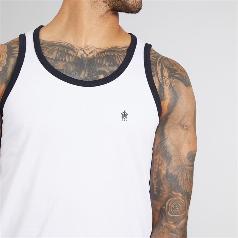 French Connection Herre Ringer Vest Hvid/Marine - Billede 3