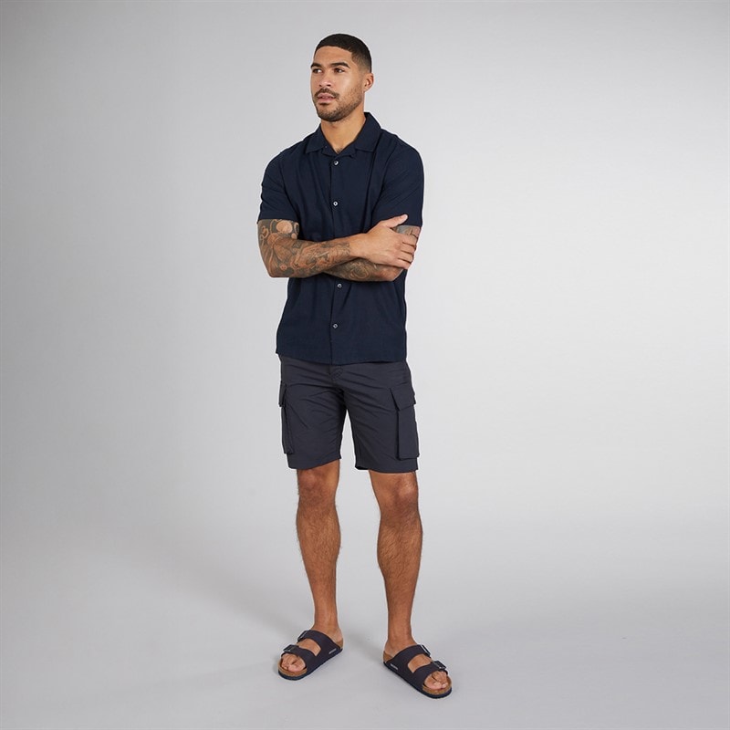 French Connection Herre Linen Skjorter med korte ærmer Blå - Billede 3