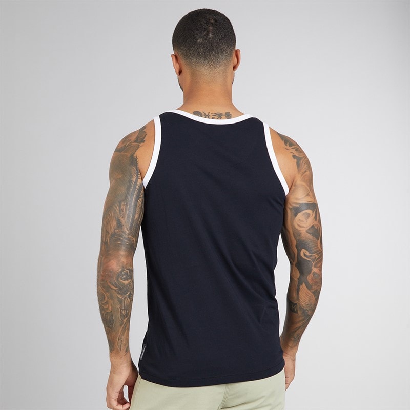 French Connection Herre Rundhalsvest Marine/Hvid - Billede 2