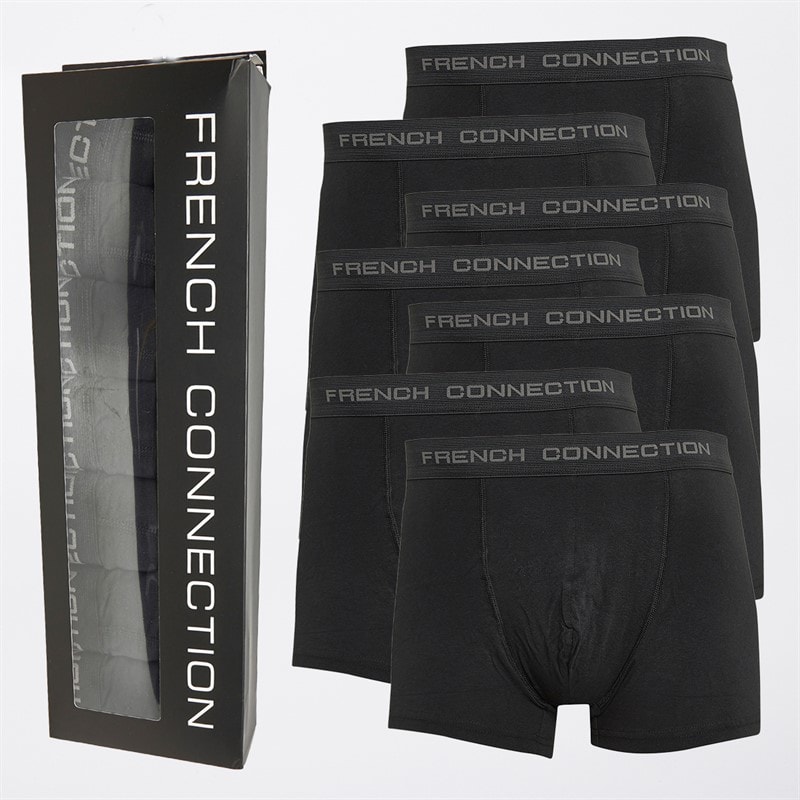 French Connection Herre FC Seven Pakke Boxer Trusser Fc1 Black - Billede 1