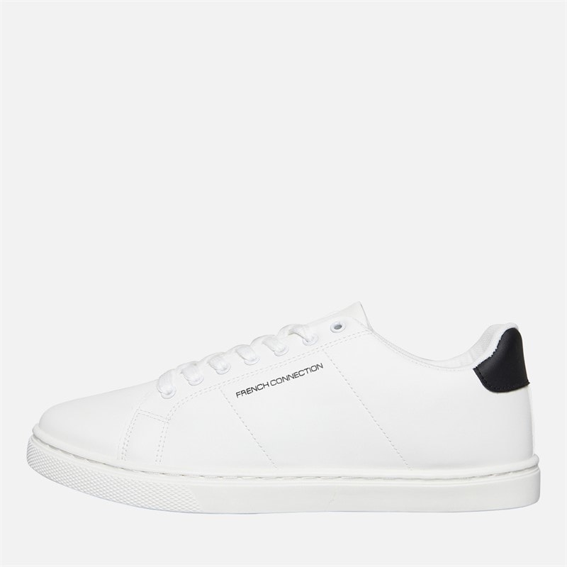 French Connection Herre Contrast Heel Tennis Sneakers Hvid