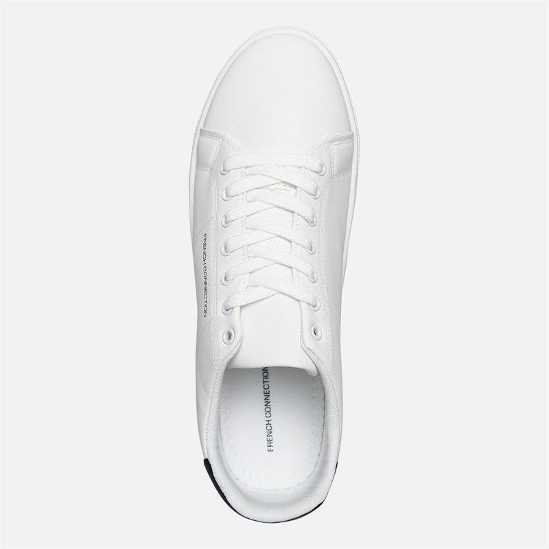 French Connection Herre Contrast Heel Tennis Sneakers Hvid - Billede 4