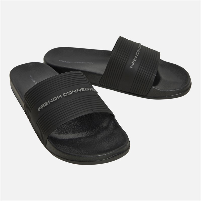 French Connection Herre Strap Sliders Sort