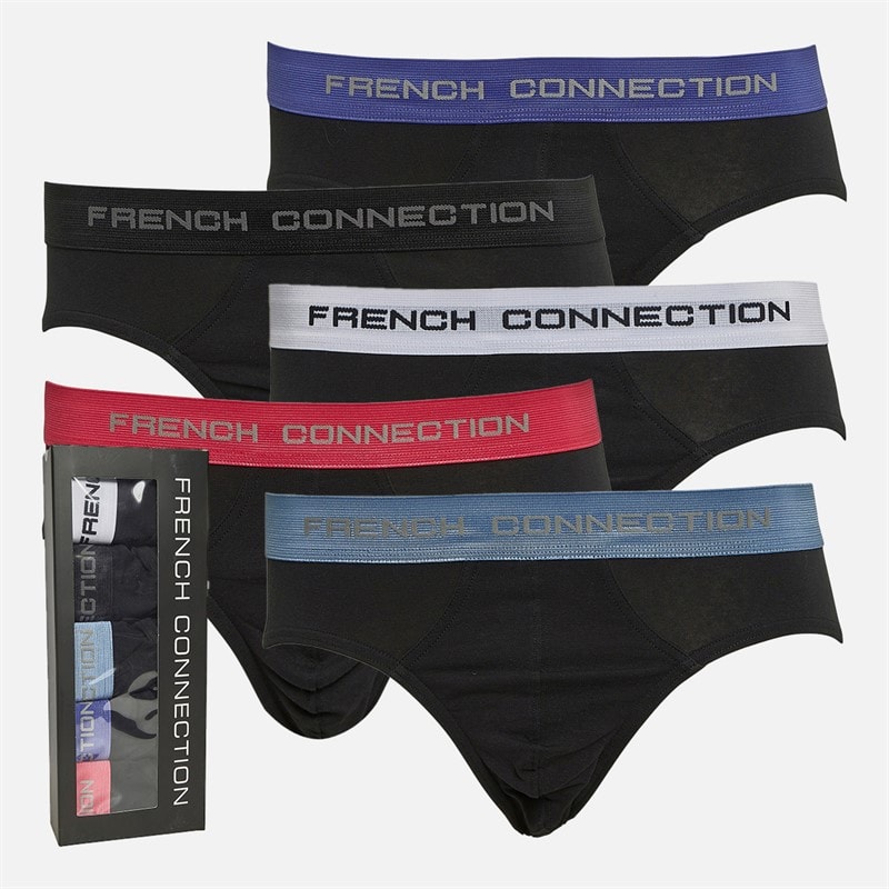 French Connection Herre Fem Pak FC Underbukser FC4 Sort - Billede 1