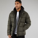 French Connection Herre Row Mid Fleece Jakke Khaki