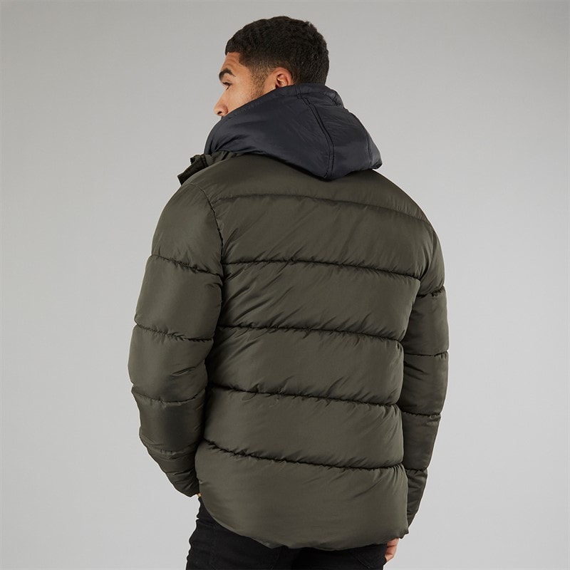 French Connection Herre Row Mid Fleece Jakke Khaki - Billede 2