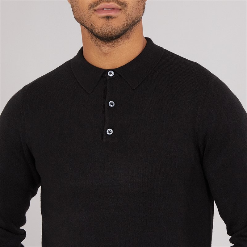 French Connection Herre Cash L/S Polo Shirt Sort - Billede 3