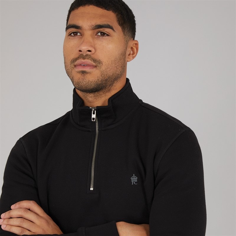 French Connection Herre FC 1 / 2 Zip Træningsdragt Sort - Billede 3