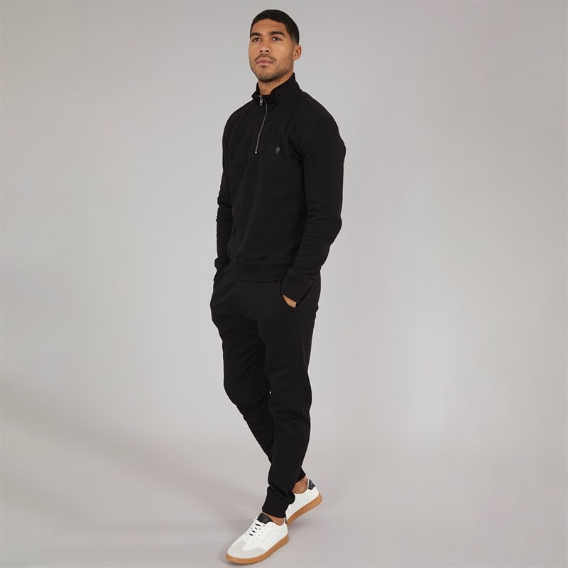 French Connection Herre FC 1 / 2 Zip Træningsdragt Sort - Billede 4