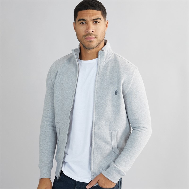 French Connection Herre FC Funnel Sweatshirt Lysegrå Mel / Marine - Billede 1