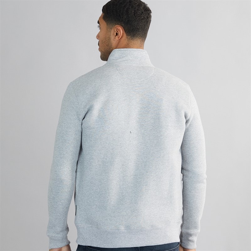 French Connection Herre FC Funnel Sweatshirt Lysegrå Mel / Marine - Billede 2