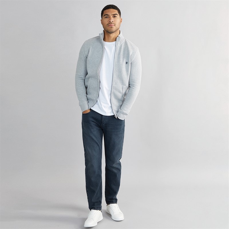 French Connection Herre FC Funnel Sweatshirt Lysegrå Mel / Marine - Billede 4