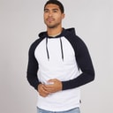 French Connection Herre Raglan Hættetrøje Hvid / Marine