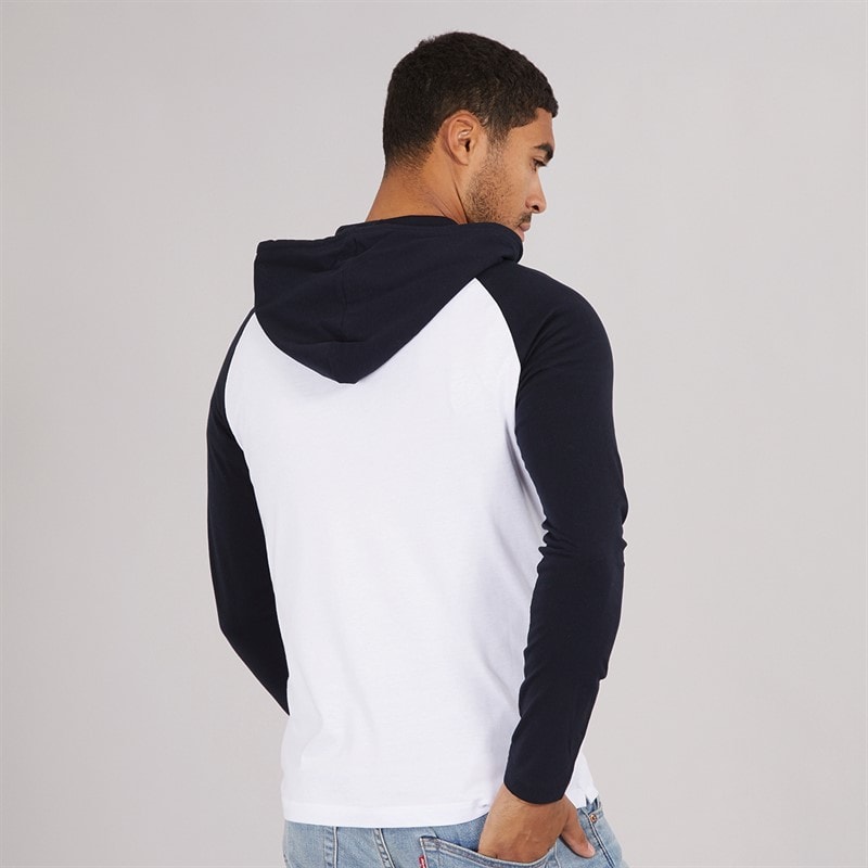 French Connection Herre Raglan Hættetrøje Hvid / Marine - Billede 2