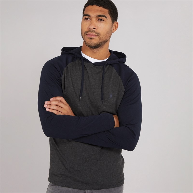 French Connection Herre Raglan Hættetrøje Koksgrå / Marine