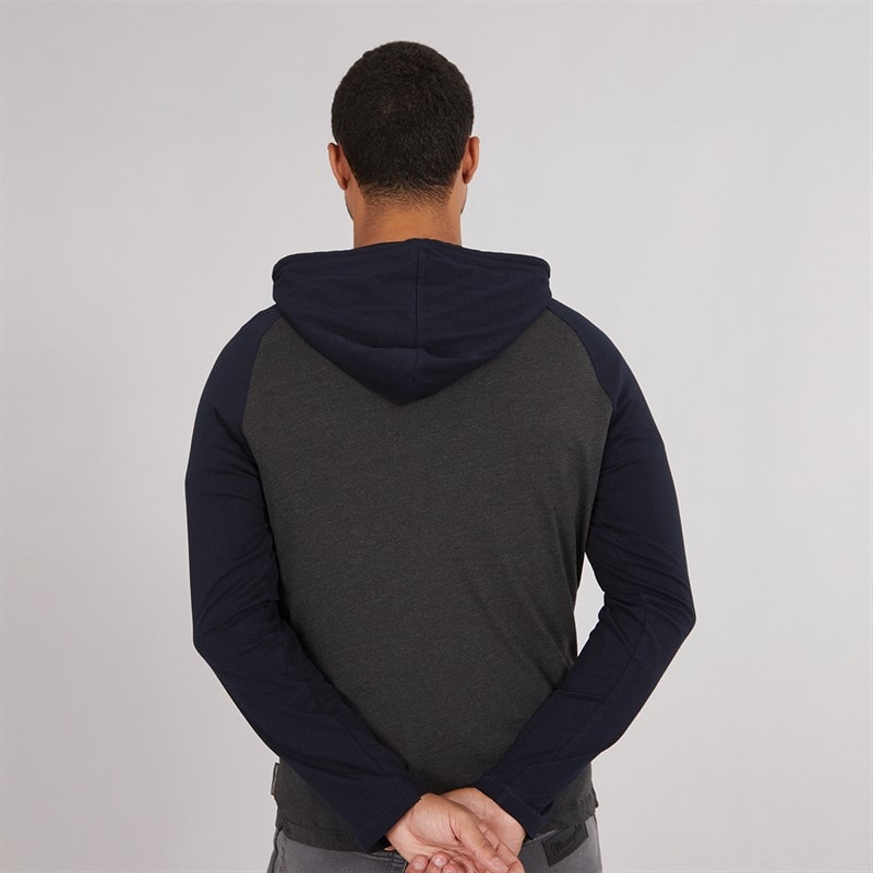 French Connection Herre Raglan Hættetrøje Koksgrå / Marine - Billede 2