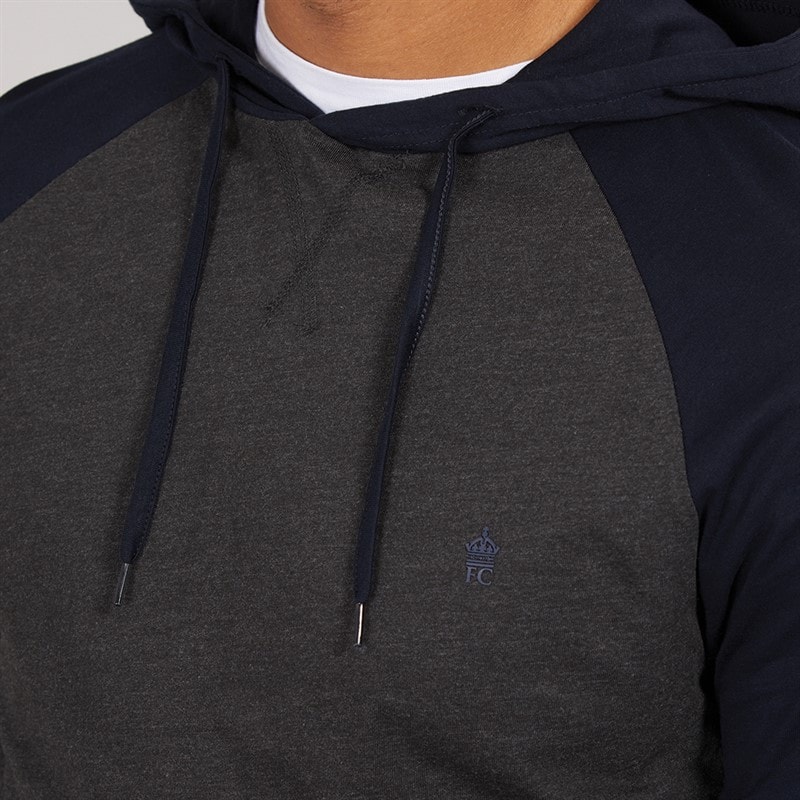 French Connection Herre Raglan Hættetrøje Koksgrå / Marine - Billede 3