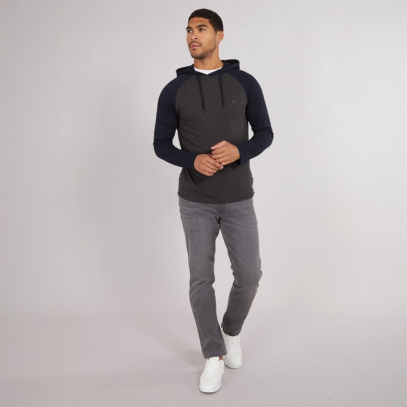 French Connection Herre Raglan Hættetrøje Koksgrå / Marine - Billede 4