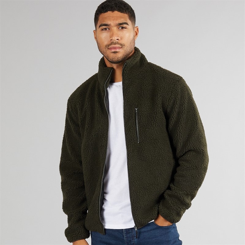 French Connection Herre Borg Fleece med tragthals Khaki