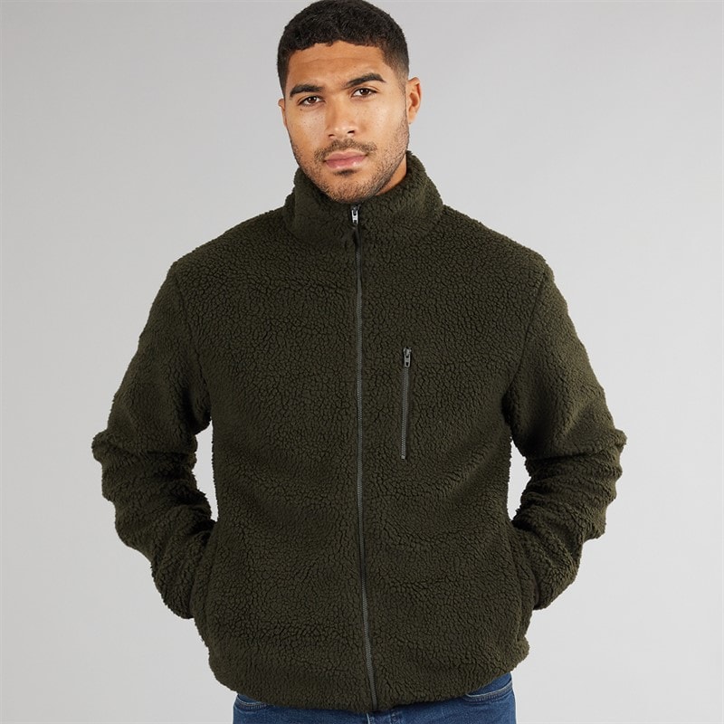 French Connection Herre Borg Fleece med tragthals Khaki - Billede 3
