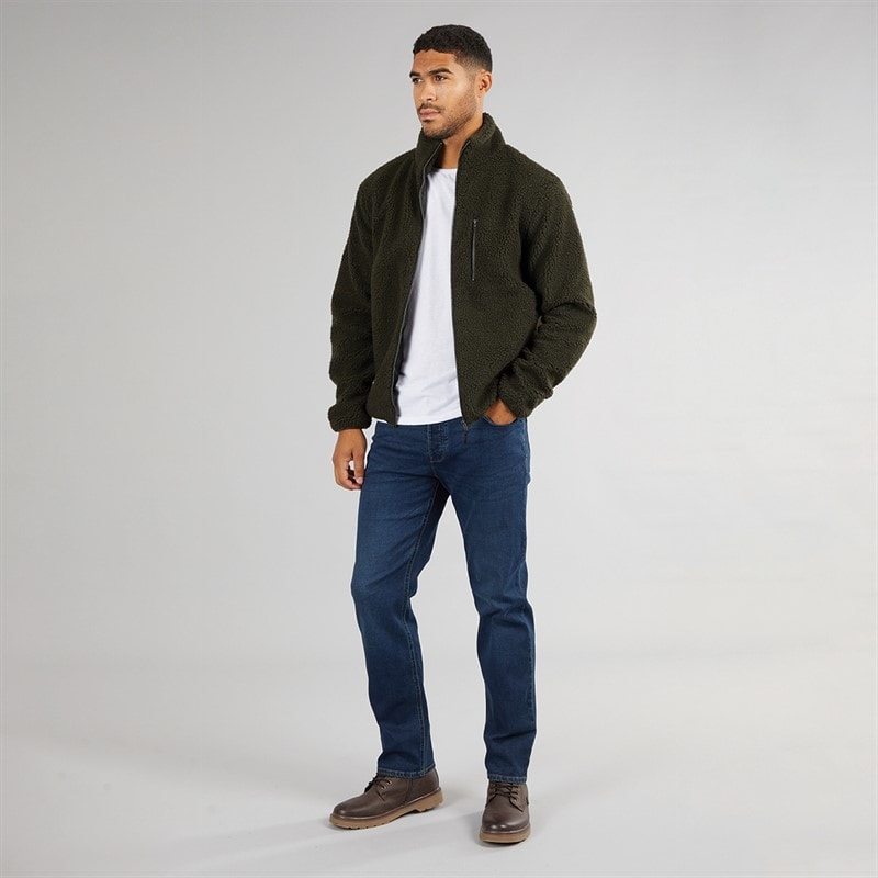 French Connection Herre Borg Fleece med tragthals Khaki - Billede 4