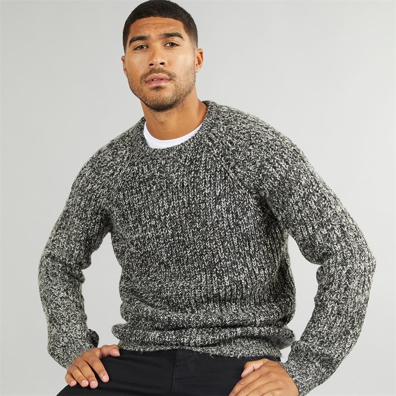 French Connection Herre Space Triple Twist Jumper Sort/Byg - Billede 1