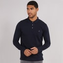 French Connection Herre L/S J Polo Skjorte Marine/Gunmetal