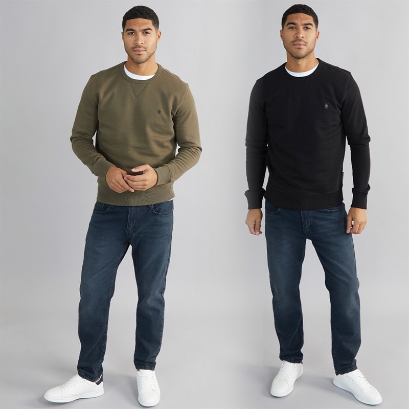 French Connection Herre FC Crew To Pak Sweatshirts Multi 2 - Sort / Khaki - Billede 3