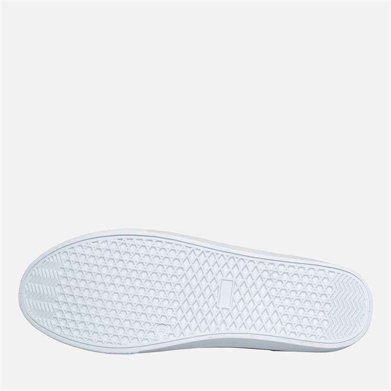 French Connection Herre FCUK Deck Slip On Lærred sko Hvid/Tan At Heel - Billede 2