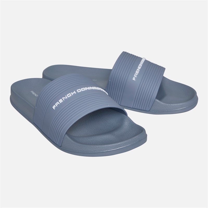 French Connection Herre Sandaler Lys Blå/Hvid Logo Lgt Blue/White Logo - Billede 1