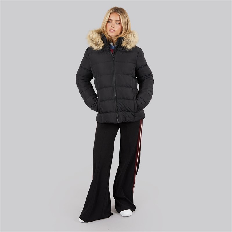 French Connection Dame Row Parka Kort Dunjakke Sort - Billede 3