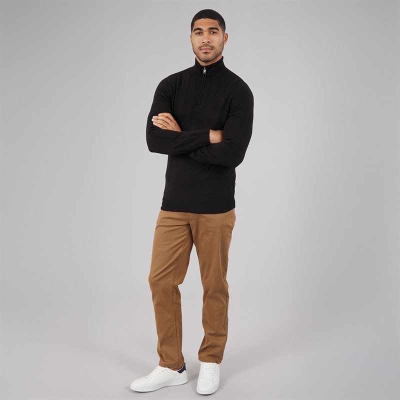 French Connection Herre Cash Halv Lynlås Sweater Sort - Billede 3