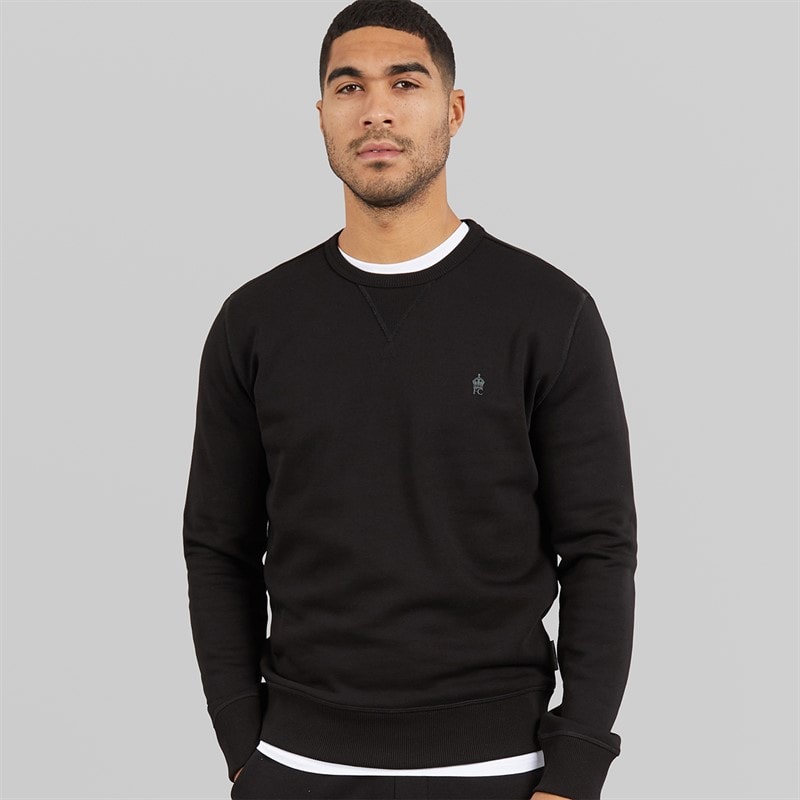 French Connection Herre FC Sweatshirt Sort/Gunmetal - Billede 1