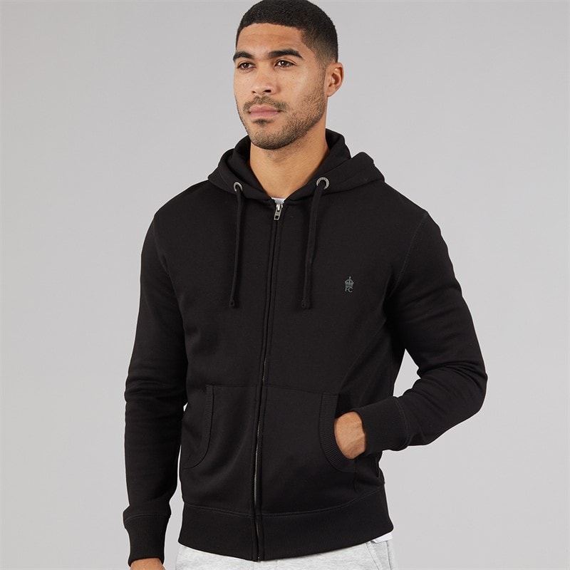 French Connection Herre FC Lynlås Hoodie Sort/Gunmetal - Billede 3