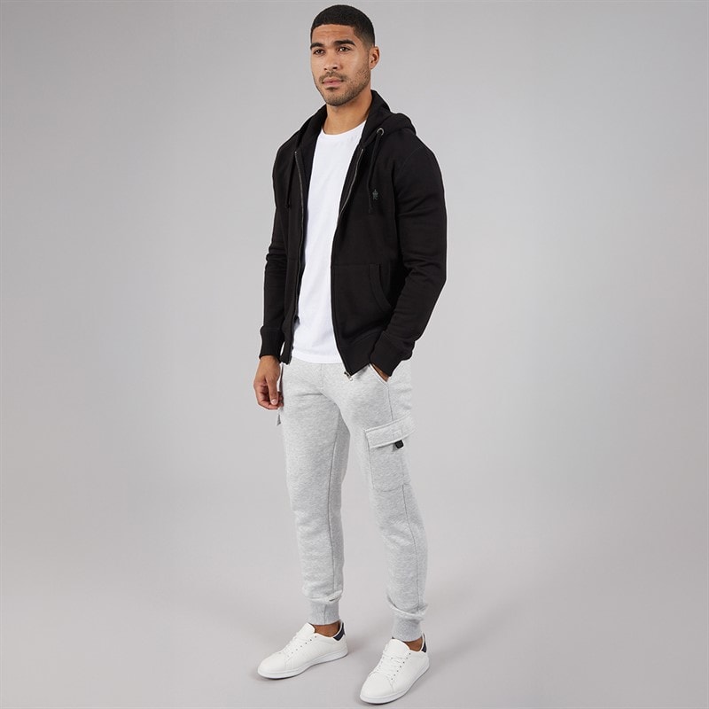 French Connection Herre FC Lynlås Hoodie Sort/Gunmetal - Billede 4