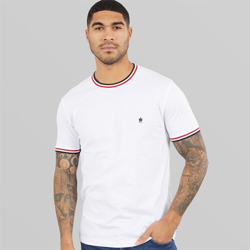 French Connection Herre 3 Farvet Ring T-shirt Hvid